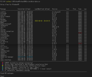 【python】pipでインストールした日付を確認する方法【pip-date】